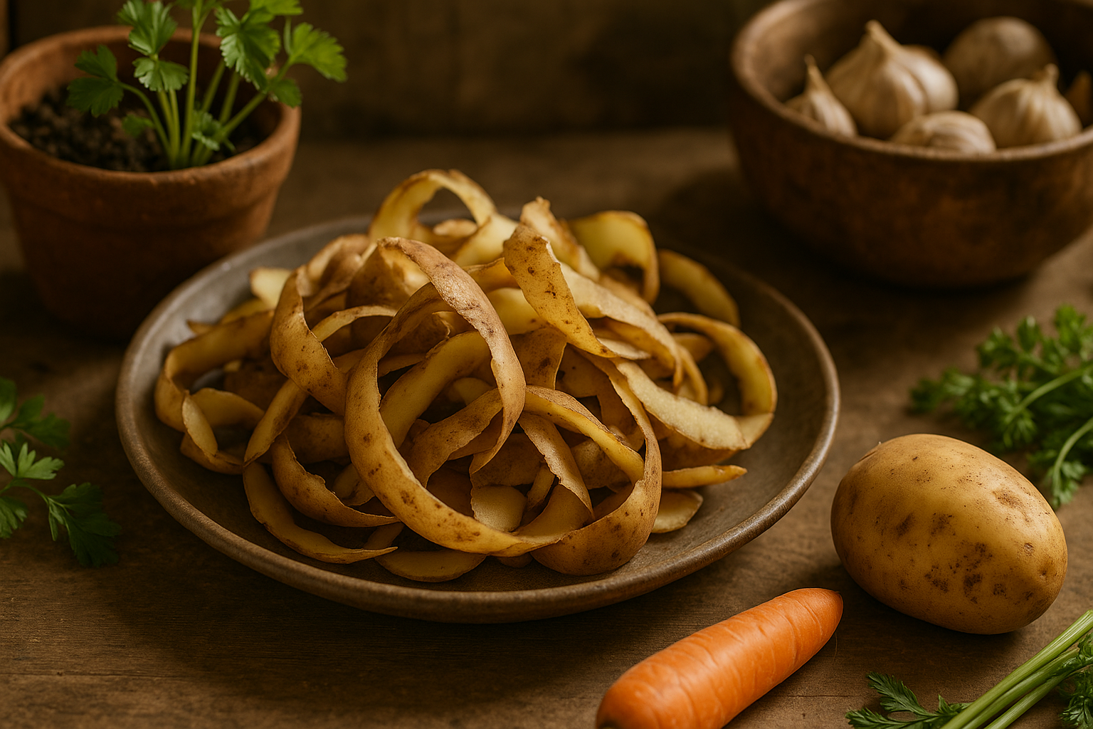 Kartupeļu mizas: radoša izmantošana virtuvē un dārzā